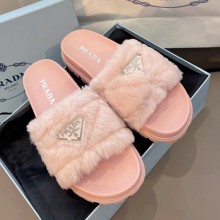 Prada Wool cotton slippers in Pink   P68