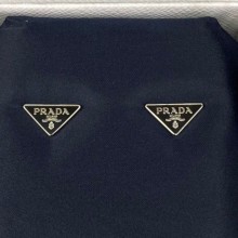 Prada Triangle logo ear studs Black Pe004