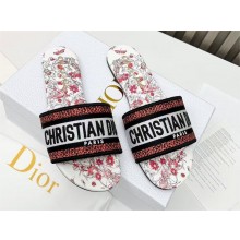 Dior White Multicolor Embroidered Cotton and Coeur des Curiosités Motif Dioramour Dway Slide 2025