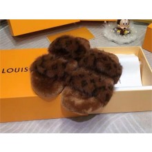 Louis Vuitton Mink Fur Bom Dia Flat Mules Brown 2021