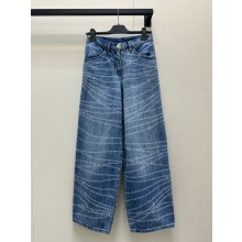 CHANEL Light Blue Printed Washed Denim JEANS P79059 2025