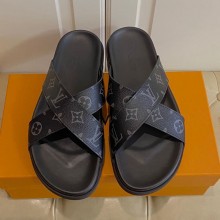 Louis Vuitton Men's Cowhide Surface Rubber Outsole Sandals 04 2021