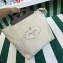 Prada Medium Tote Bag in Canvas and Wood 1BG349 White 2023