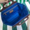 Prada Medium Tote Bag in Canvas and Wood 1BG349 Blue 2023