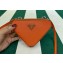 Prada Saffiano Leather Triangle mini-pouch bag 1NR015 Orange 2023