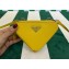 Prada Saffiano Leather Triangle mini-pouch bag 1NR015 Yellow 2023