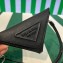 Prada Saffiano Leather Triangle keychain trick 1TL445 Black 2023