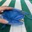 Prada Leather Triangle mini-pouch bag 1NR015 Blue 2023