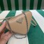 Prada Leather Triangle mini-pouch bag 1NR015 Beige 2023
