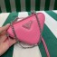 Prada Leather Triangle mini-pouch bag 1NR015 Pink 2023