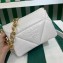 Prada Quilted nappa leather shoulder bag 1BD315 White 2023