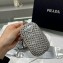 Prada Triangle Satin bag with crystals 1NE190 Gray 2023