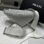 Prada Triangle Satin bag with crystals 1NE190 White 2023