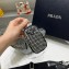 Prada Triangle Satin bag with crystals 1NE190 Black 2023