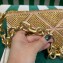 Prada Satin mini bag with crystals 1BD329 Gold 2023