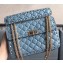 Valentino Rhombus Rockstud Spike Medium Chain Shoulder Bag Light Blue