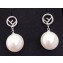 Fendi F Pearl Earrings Silver