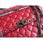 Valentino Rhombus Rockstud Spike Medium Chain Shoulder Bag Crinkled Red