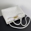 Bottega Veneta Intrecciato leather Medium Andiamo top handle Bag White