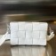 Bottega Veneta Medium Cassette Intreccio leather cross-body Bag White With Versatile Strap 741777