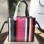 Balenciaga Bazar Small Shopping Bag Dark Gray/Fuchsia/White/Red 2018