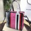 Balenciaga Bazar Small Shopping Bag Dark Gray/Fuchsia/White/Red 2018