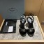 Prada Heel 10cm leather sandals 1X003N Brushed Black 2023
