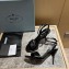 Prada Heel 10cm leather sandals 1X003N Brushed Black 2023