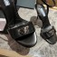 Prada Heel 10cm leather sandals 1X003N Brushed Black 2023