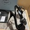 Prada Heel 10cm leather sandals 1X003N Brushed Black 2023