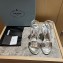 Prada Heel 10cm leather sandals 1X003N Metallic Silver 2023