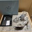 Prada Heel 10cm leather sandals 1X003N Metallic Silver 2023