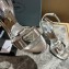 Prada Heel 10cm leather sandals 1X003N Metallic Silver 2023