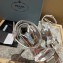 Prada Heel 10cm leather sandals 1X003N Metallic Silver 2023