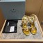 Prada Heel 10cm leather sandals 1X003N Metallic Gold 2023