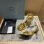 Prada Heel 10cm leather sandals 1X003N Metallic Gold 2023