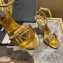 Prada Heel 10cm leather sandals 1X003N Metallic Gold 2023