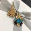 Dolce Gabbana Earrings with Bloom and Crystal Pendant Blue/Yellow 2018