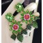 Dolce Gabbana Clip-on Earrings with Flower Pendant Green 2018