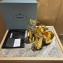 Prada Heel 13.5cm leather platform sandals 1XP48B Metallic Gold 2023