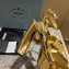 Prada Heel 13.5cm leather platform sandals 1XP48B Metallic Gold 2023