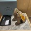 Prada Heel 13.5cm leather platform sandals 1XP48B Metallic Gold with crystals 2023