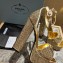 Prada Heel 13.5cm leather platform sandals 1XP48B Metallic Gold with crystals 2023