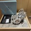 Prada Heel 13.5cm leather platform sandals 1XP48B Metallic Silver 2023