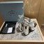 Prada Heel 13.5cm leather platform sandals 1XP48B Metallic Silver 2023