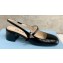 Prada Heel 5cm Triangle Logo Leather Slingback Pumps Black 2023