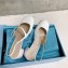 Prada Heel 5cm Triangle Logo Leather Slingback Pumps White 2023