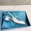 Prada Heel 5cm Triangle Logo Leather Slingback Pumps White 2023