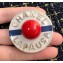 Chanel Acrylic Round Brooch with Red Ball White 2018