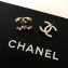 Chanel Stone CC Stud Earrings Black/White/Gold 2018